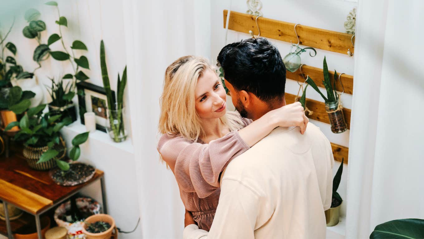 Couple creating a intimate connection with each other at home