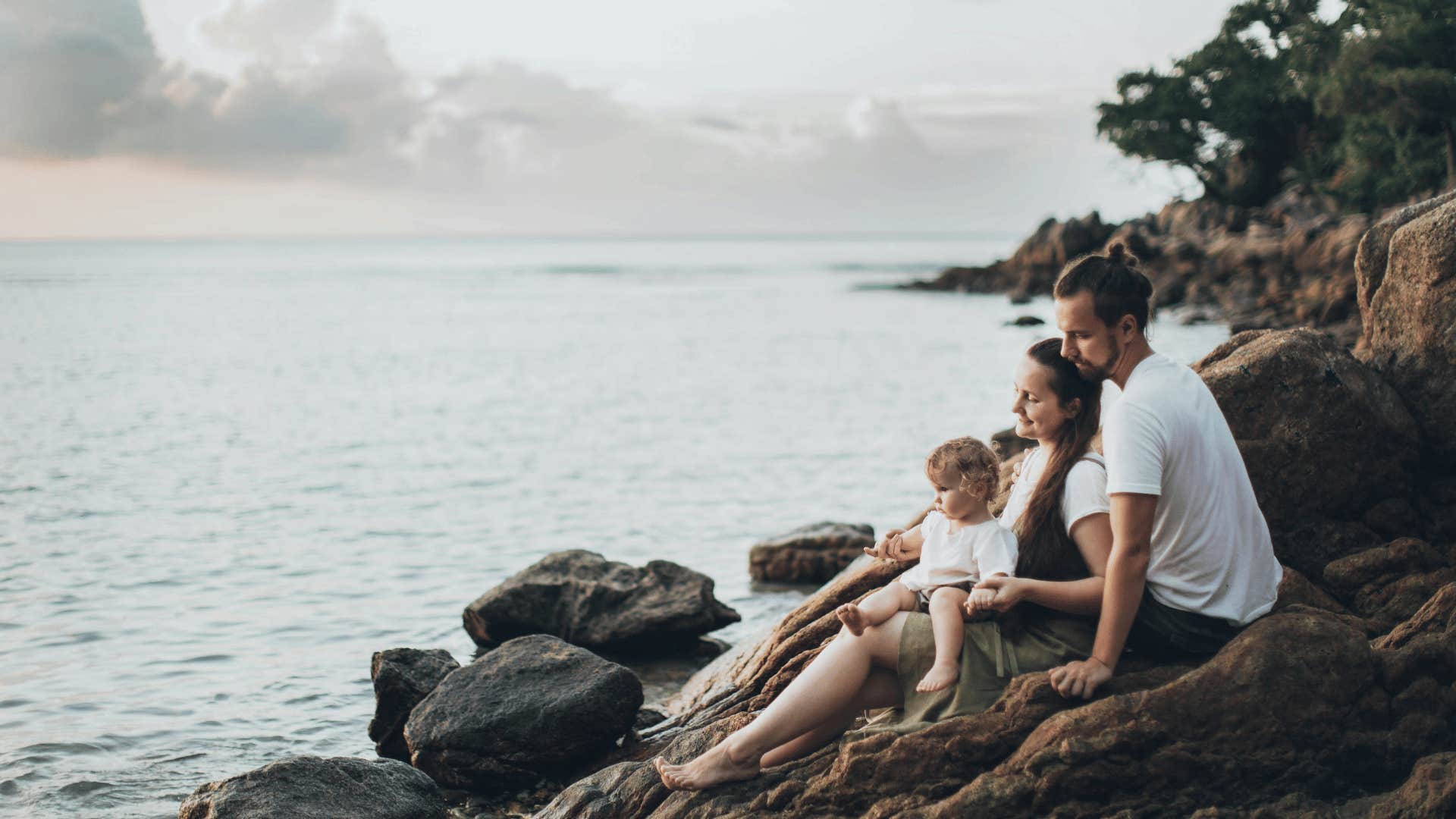 family on a beach