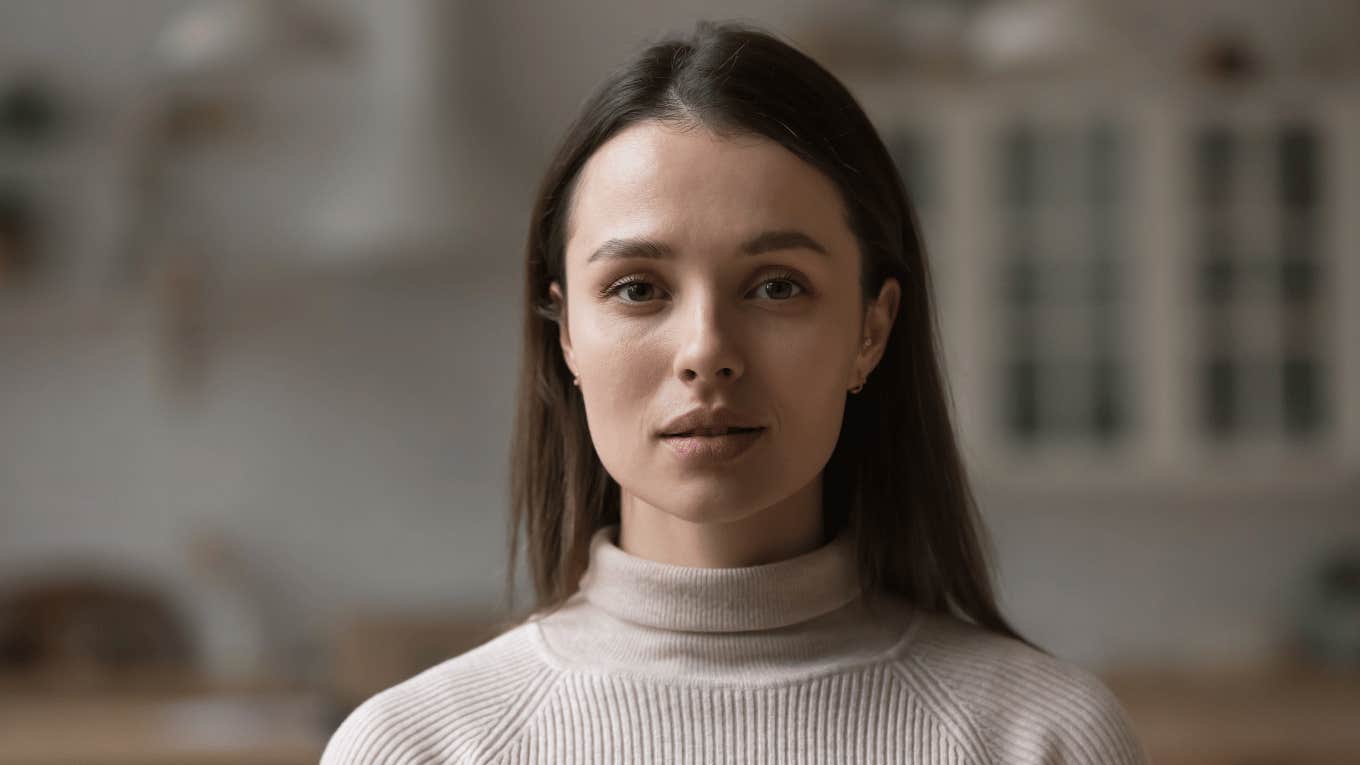 woman looking at camera 