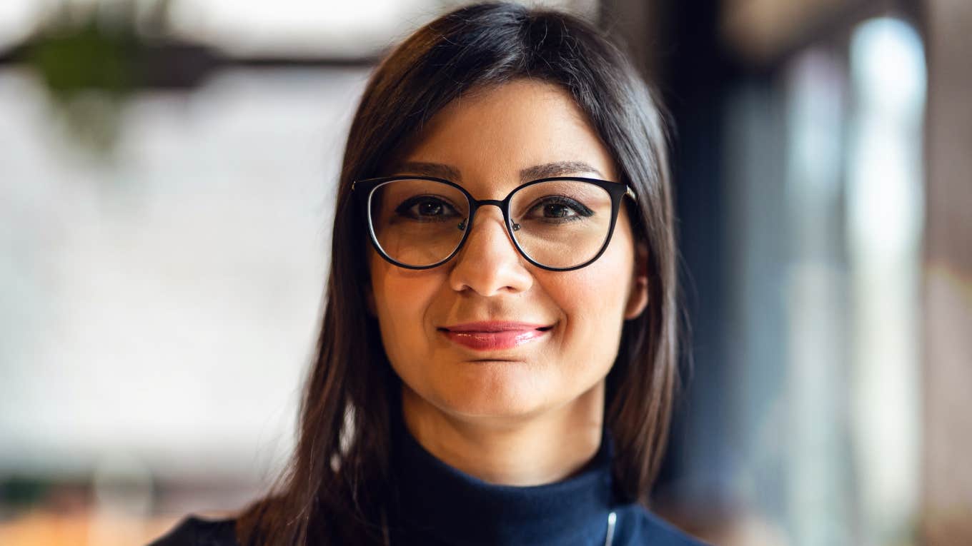 intelligent brilliant woman smiling