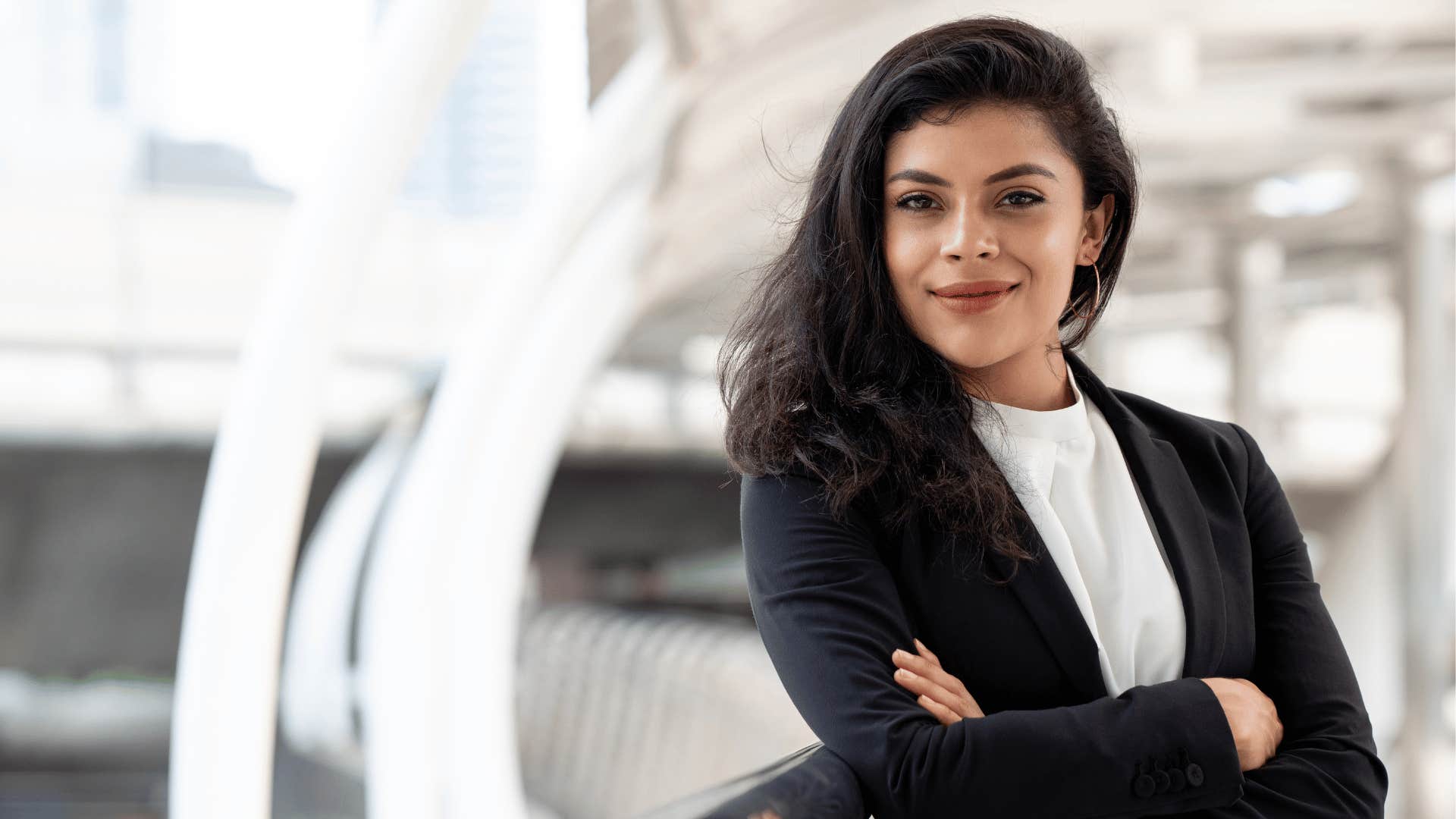 woman smiling outside