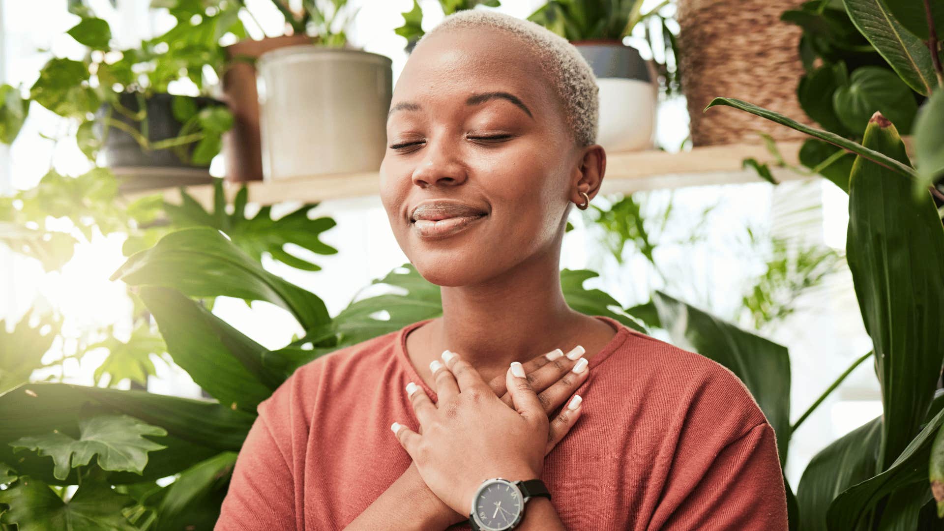 woman meditating