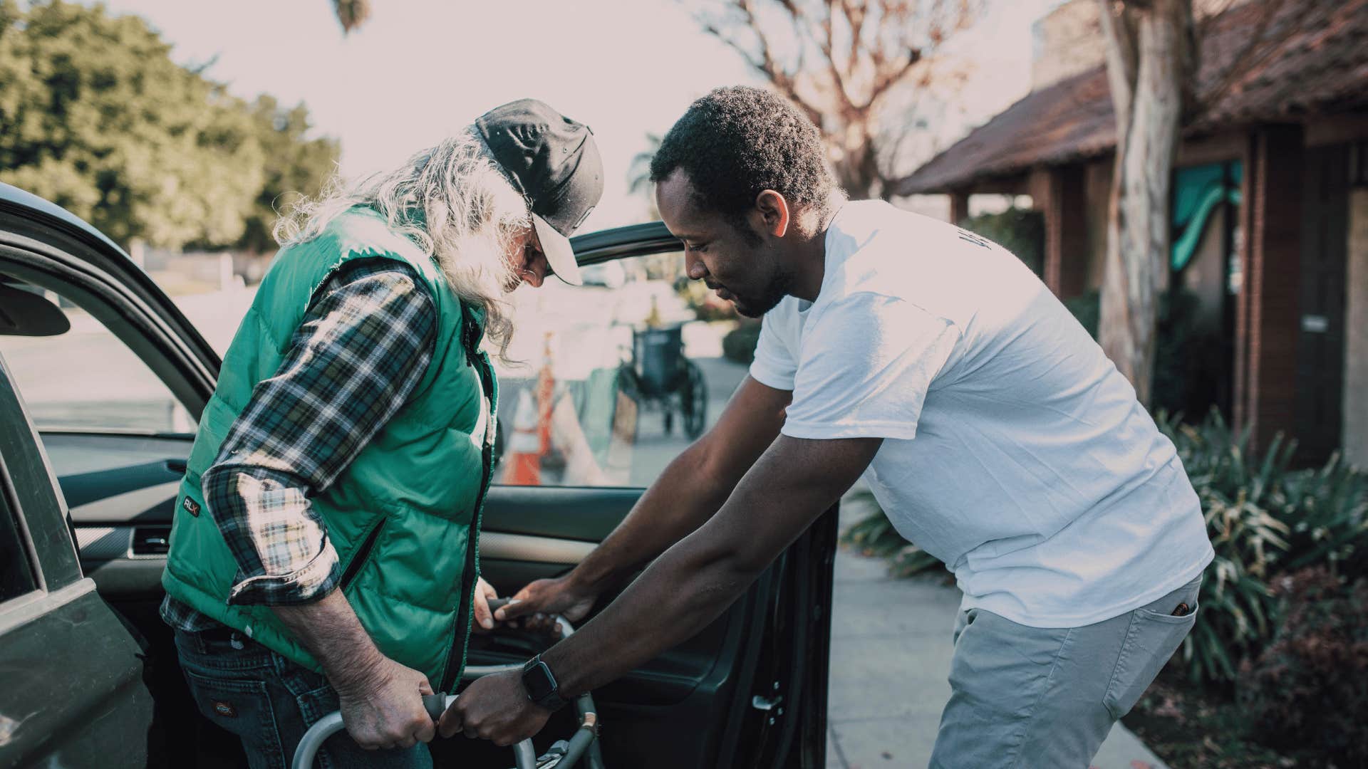 man helping someone