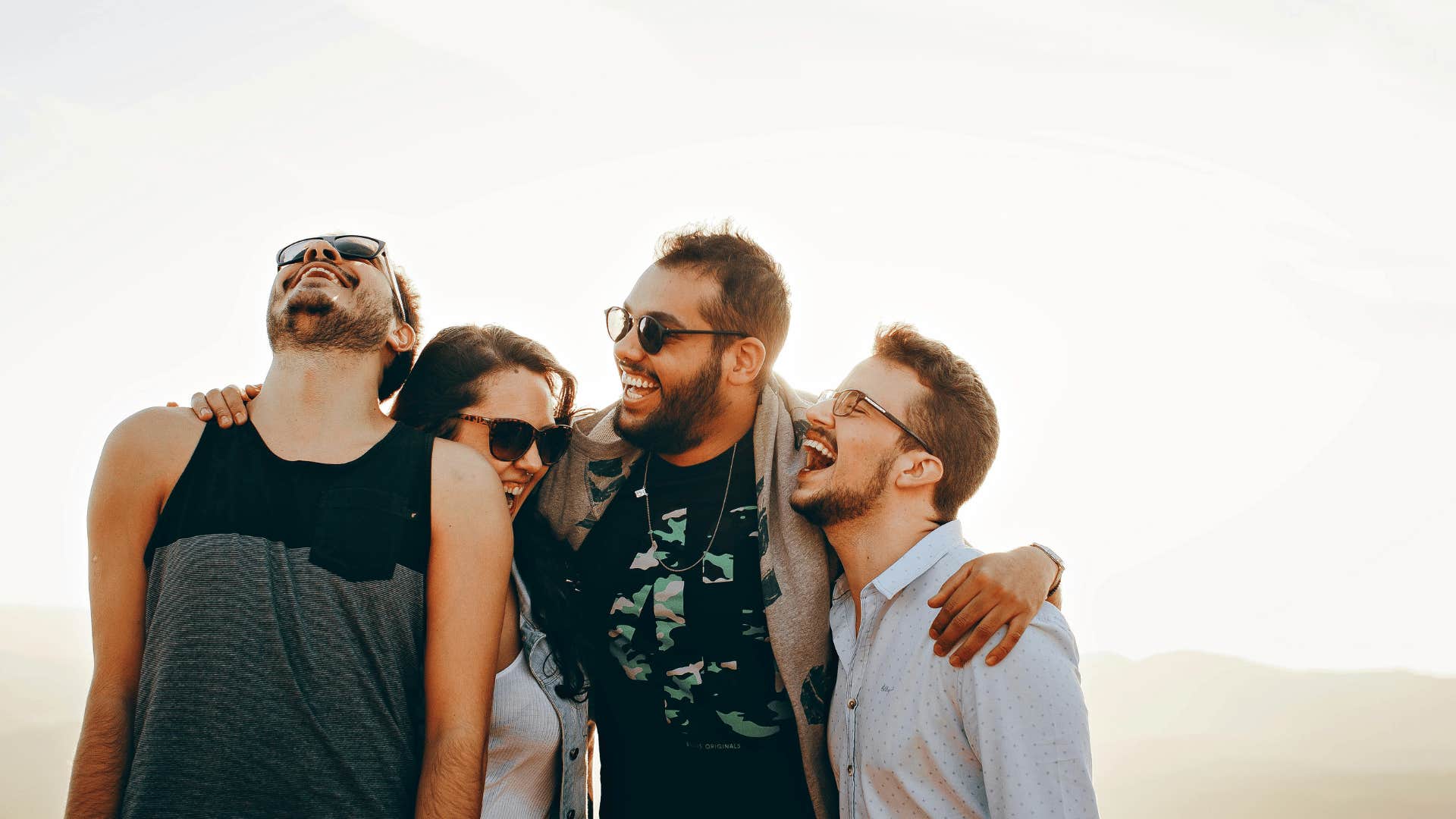 group of people laughing