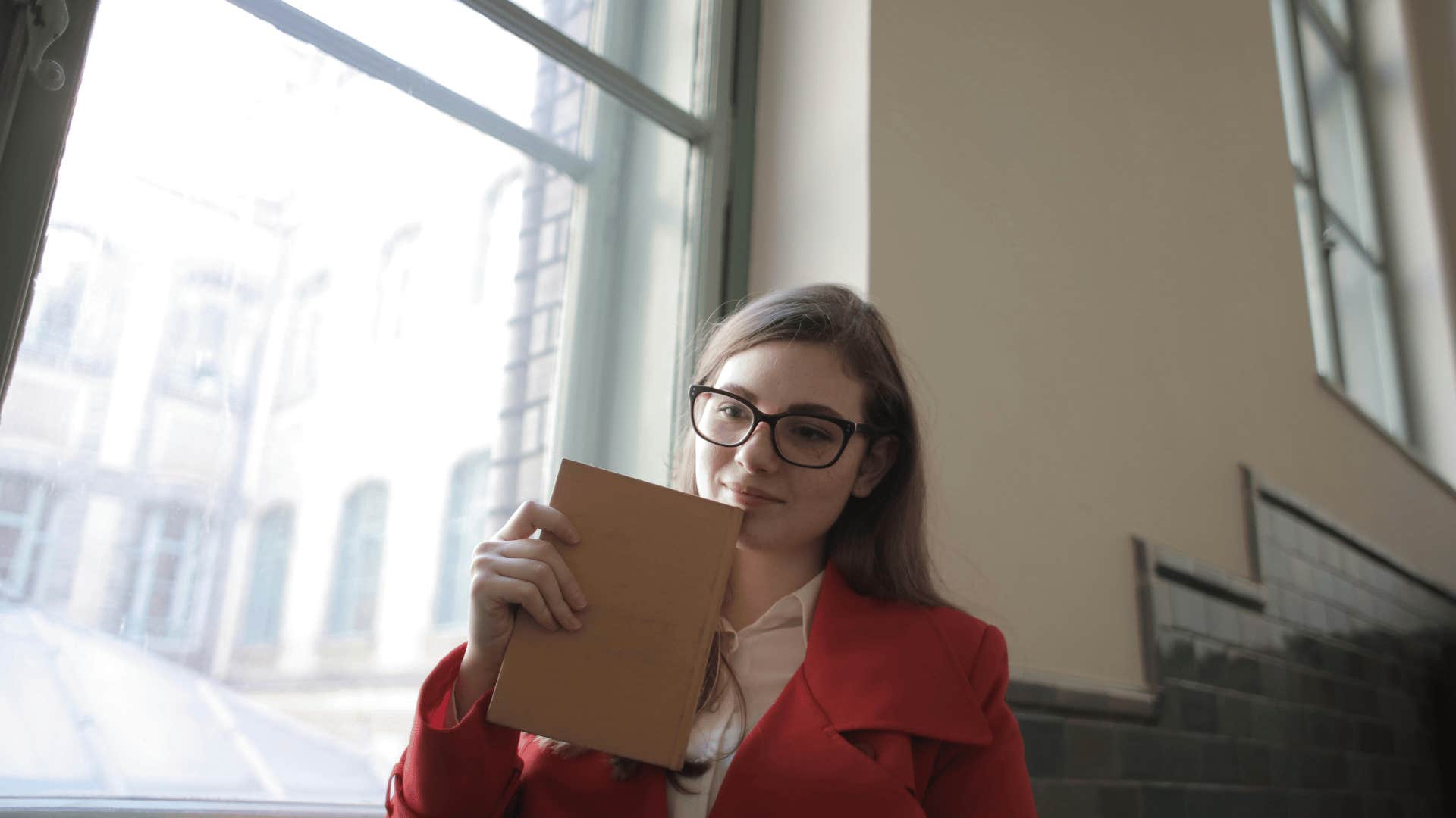 woman with glasses