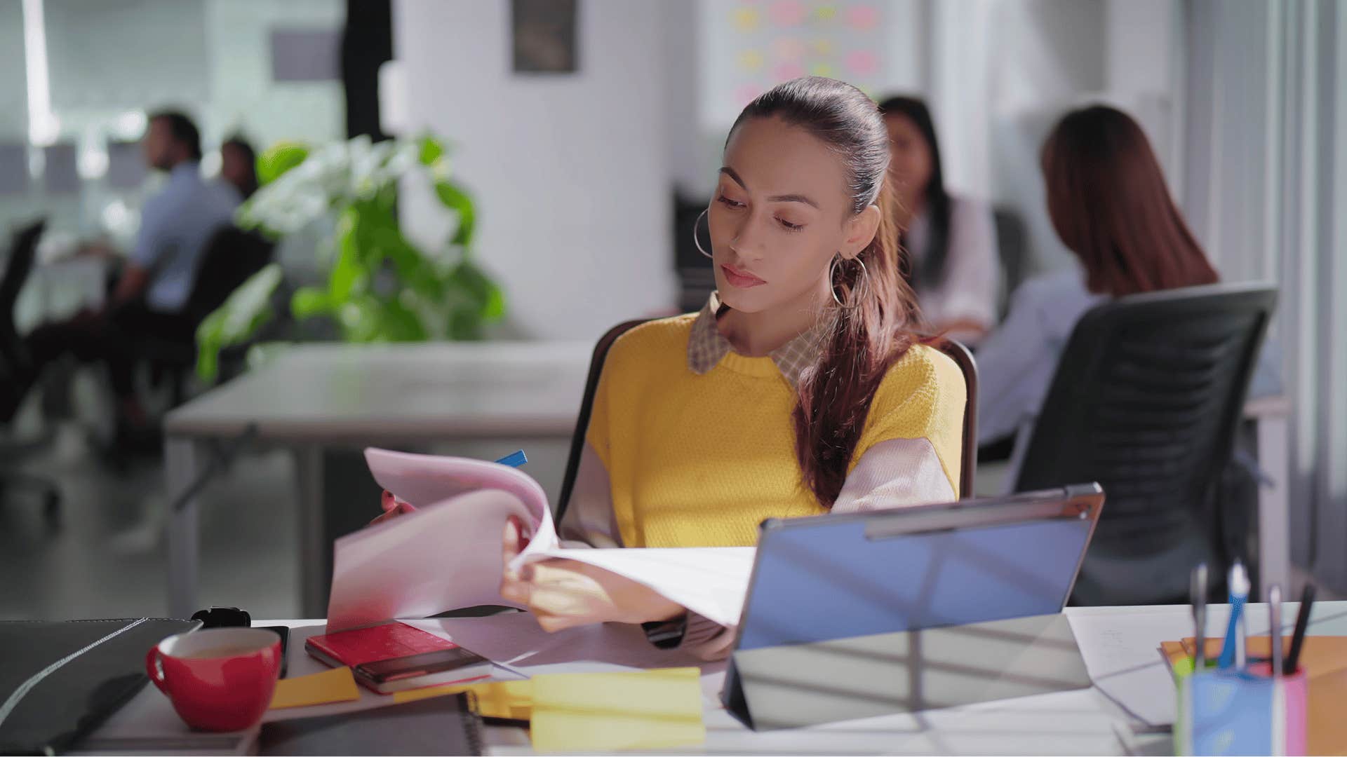 woman working in an office