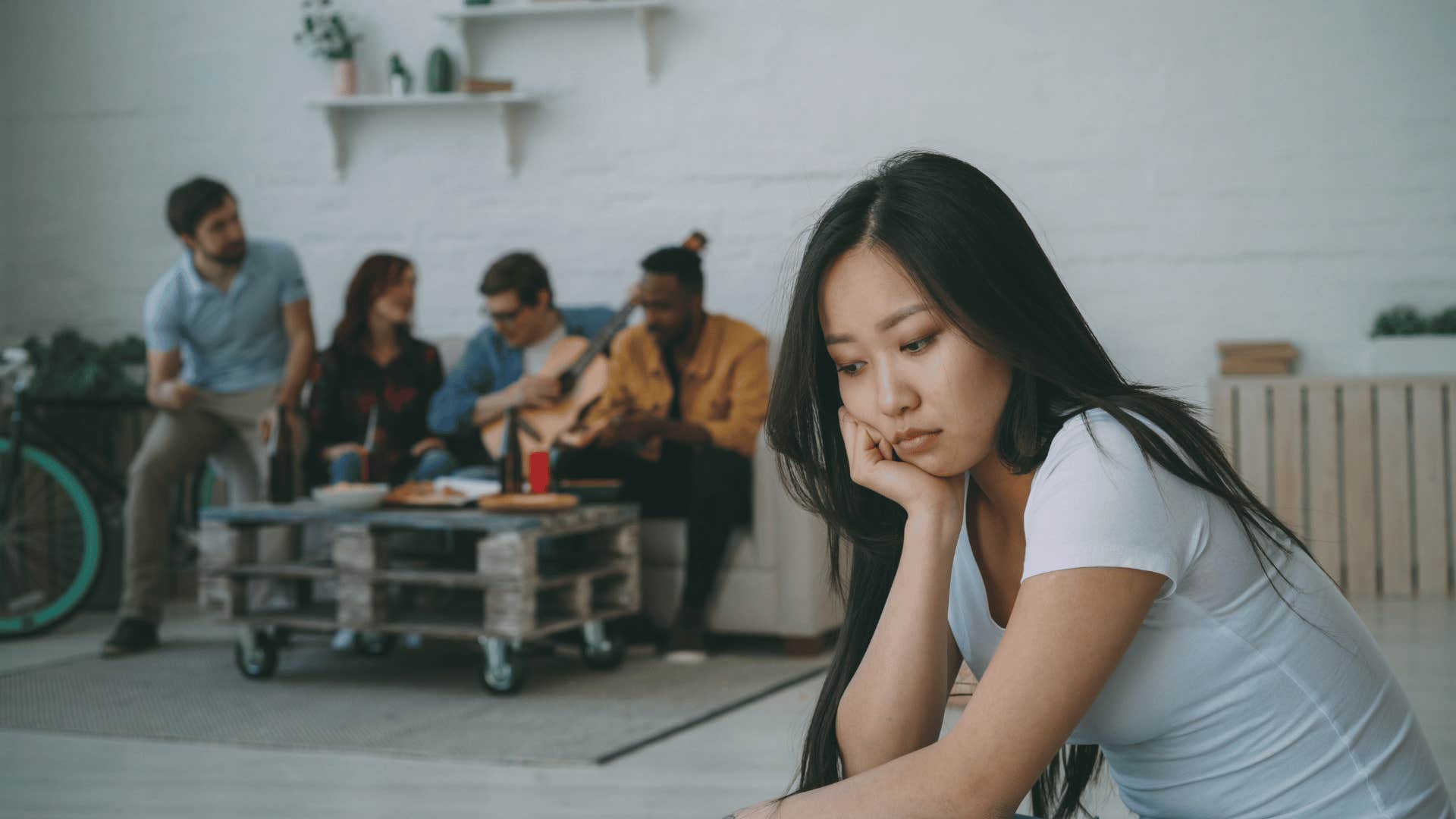 woman being excluded