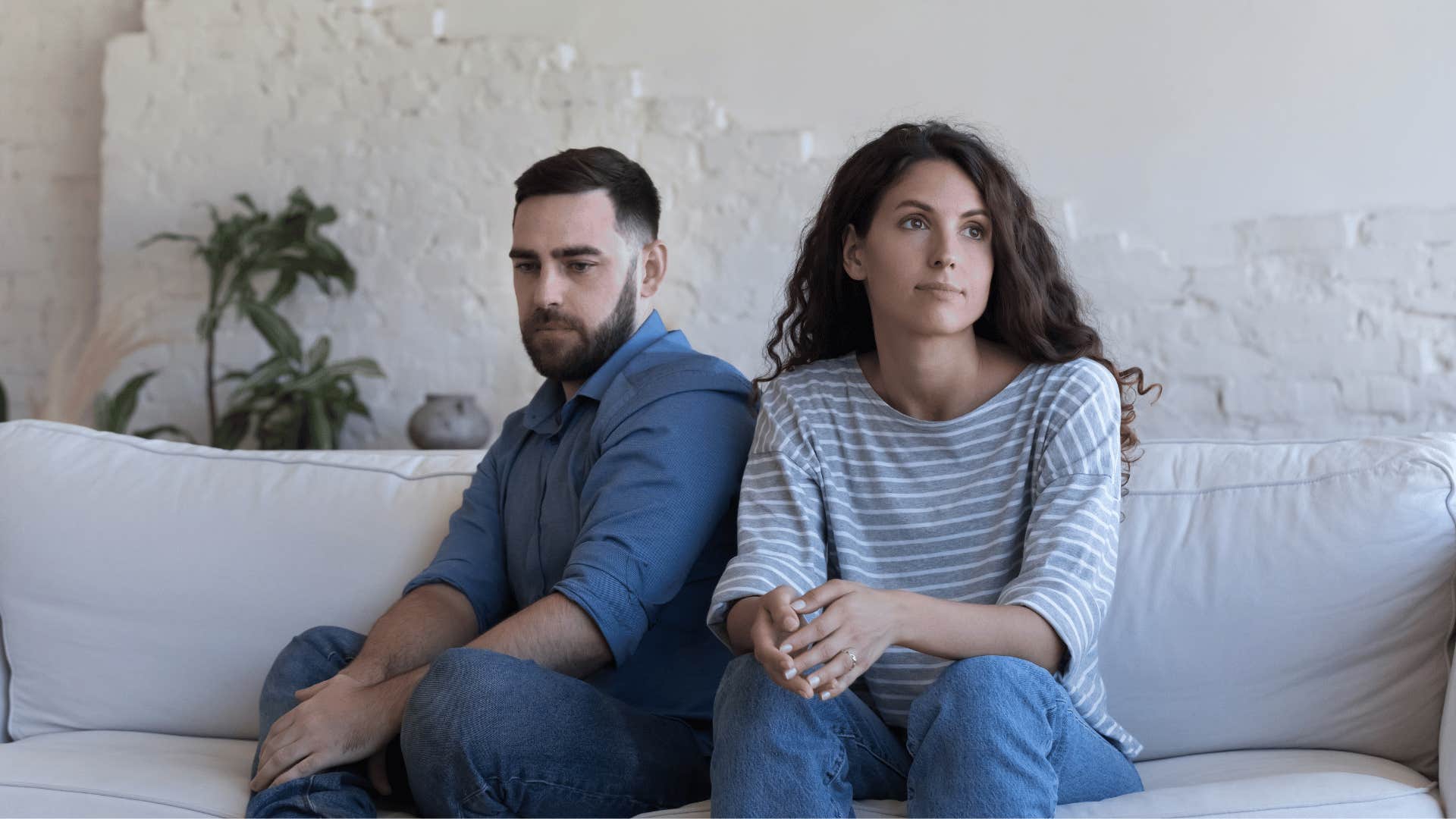 couple ignoring each other