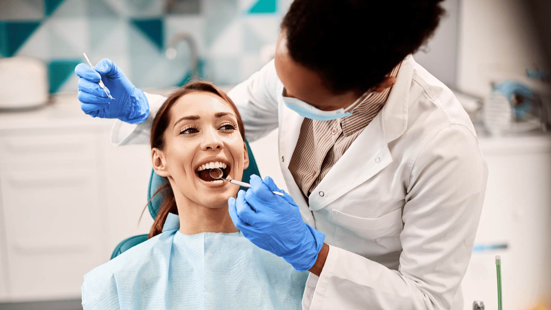 woman at dentist visit 