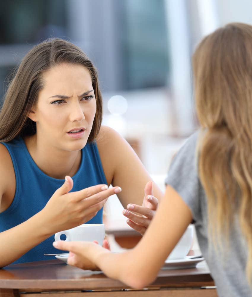 sisters having an angry chat