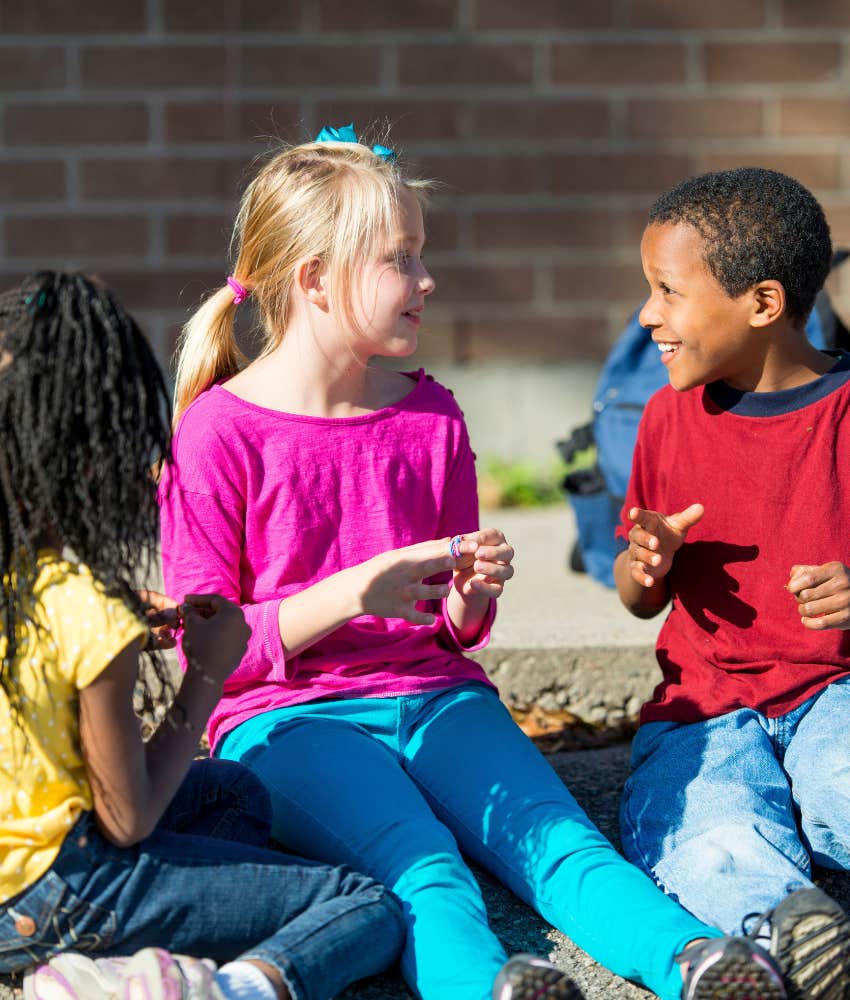 kids outside during school recess