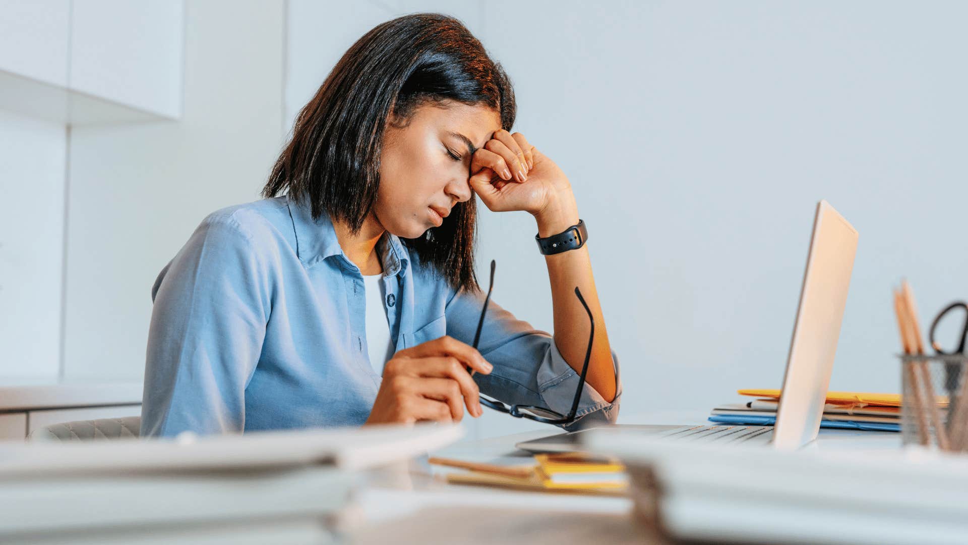 woman working on laptop