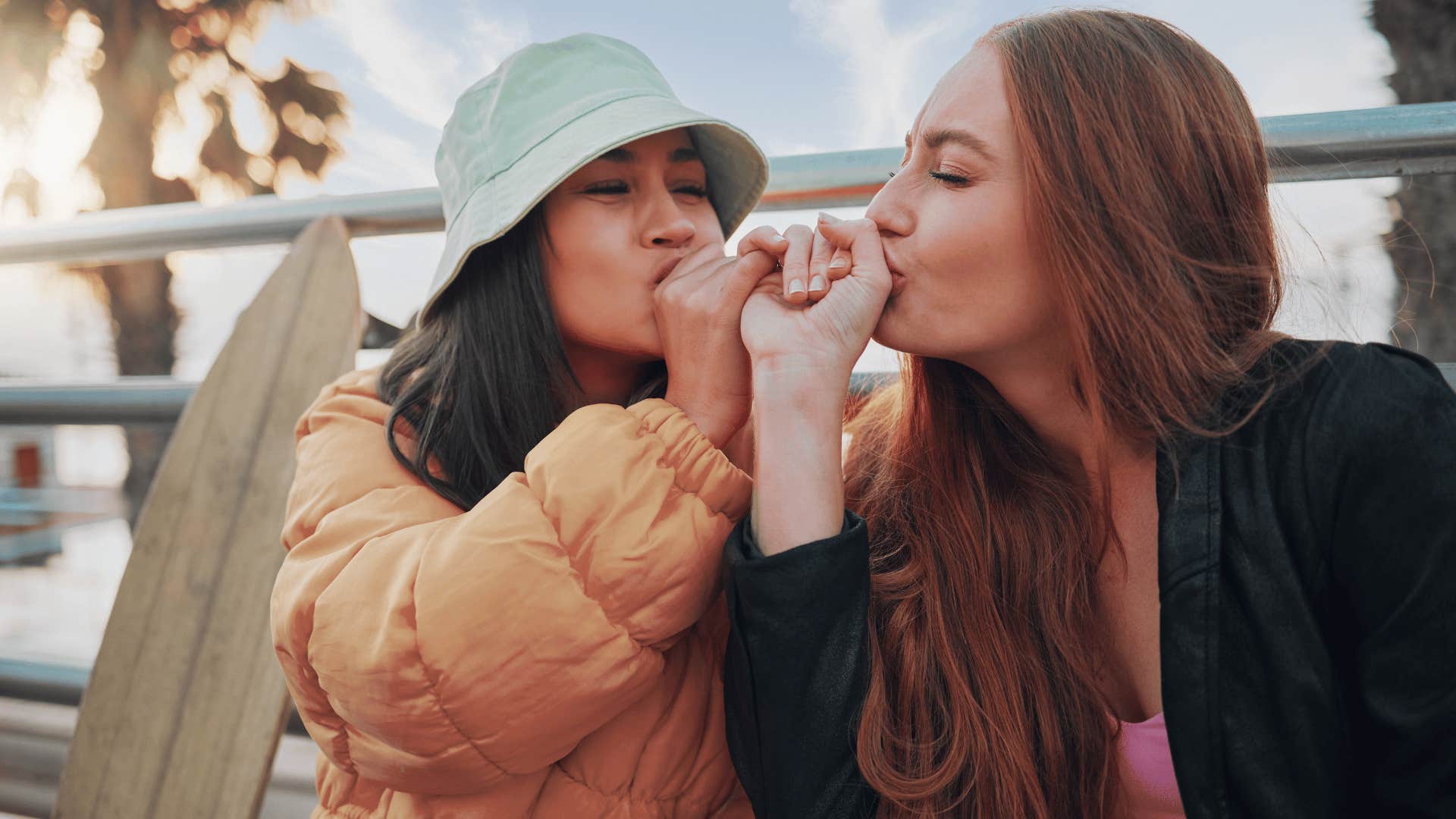 friends making a pinky promise