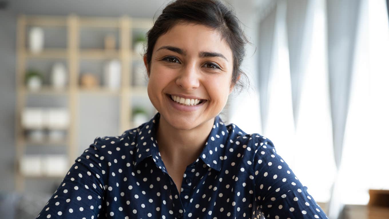 Woman in a new career field smiling. 