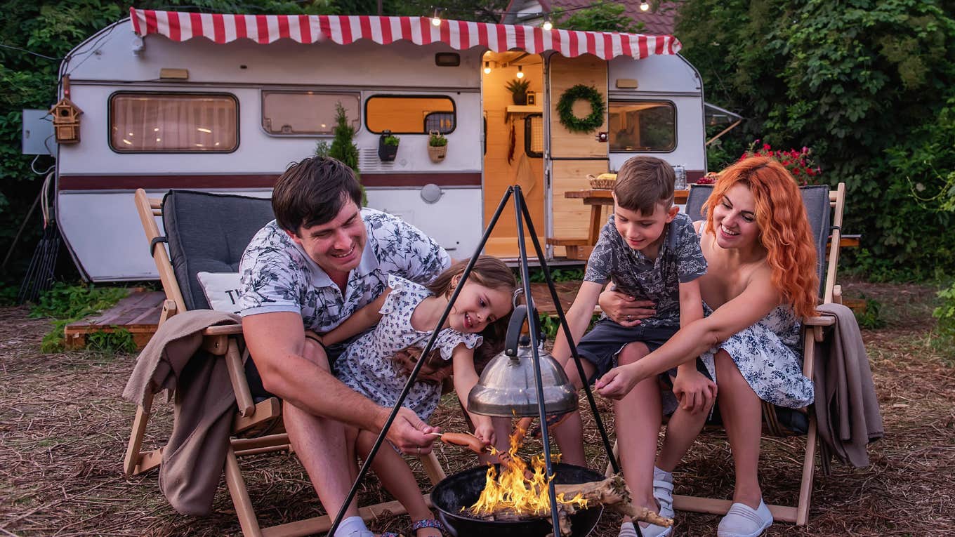 vanlife family with kids living in an RV