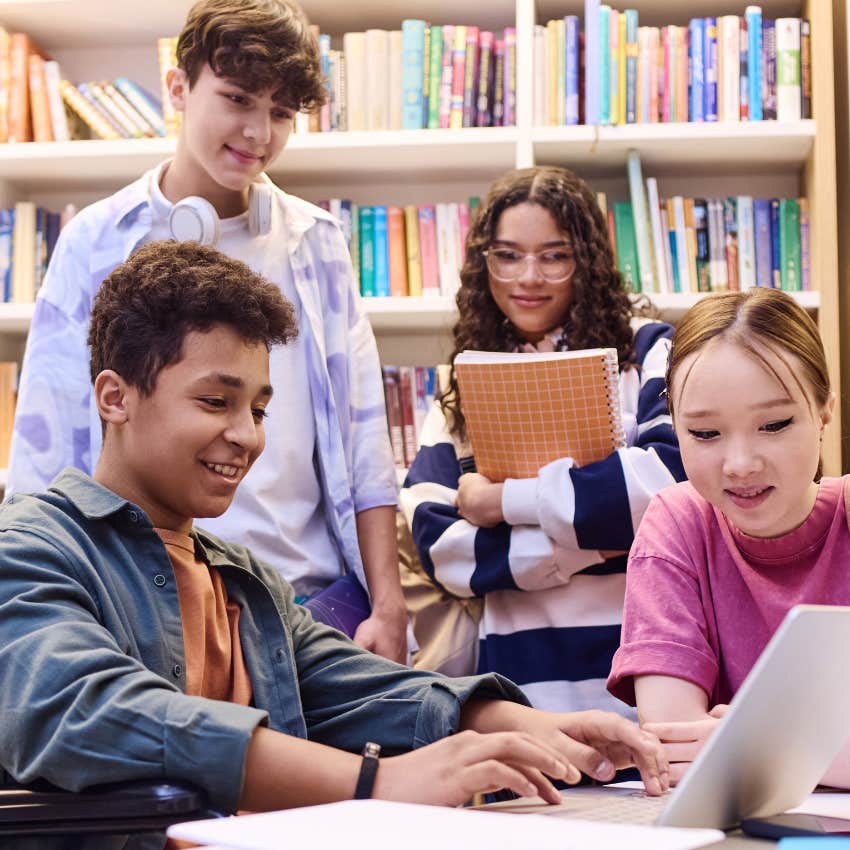 Teenagers without driver's licenses sitting in classroom. 