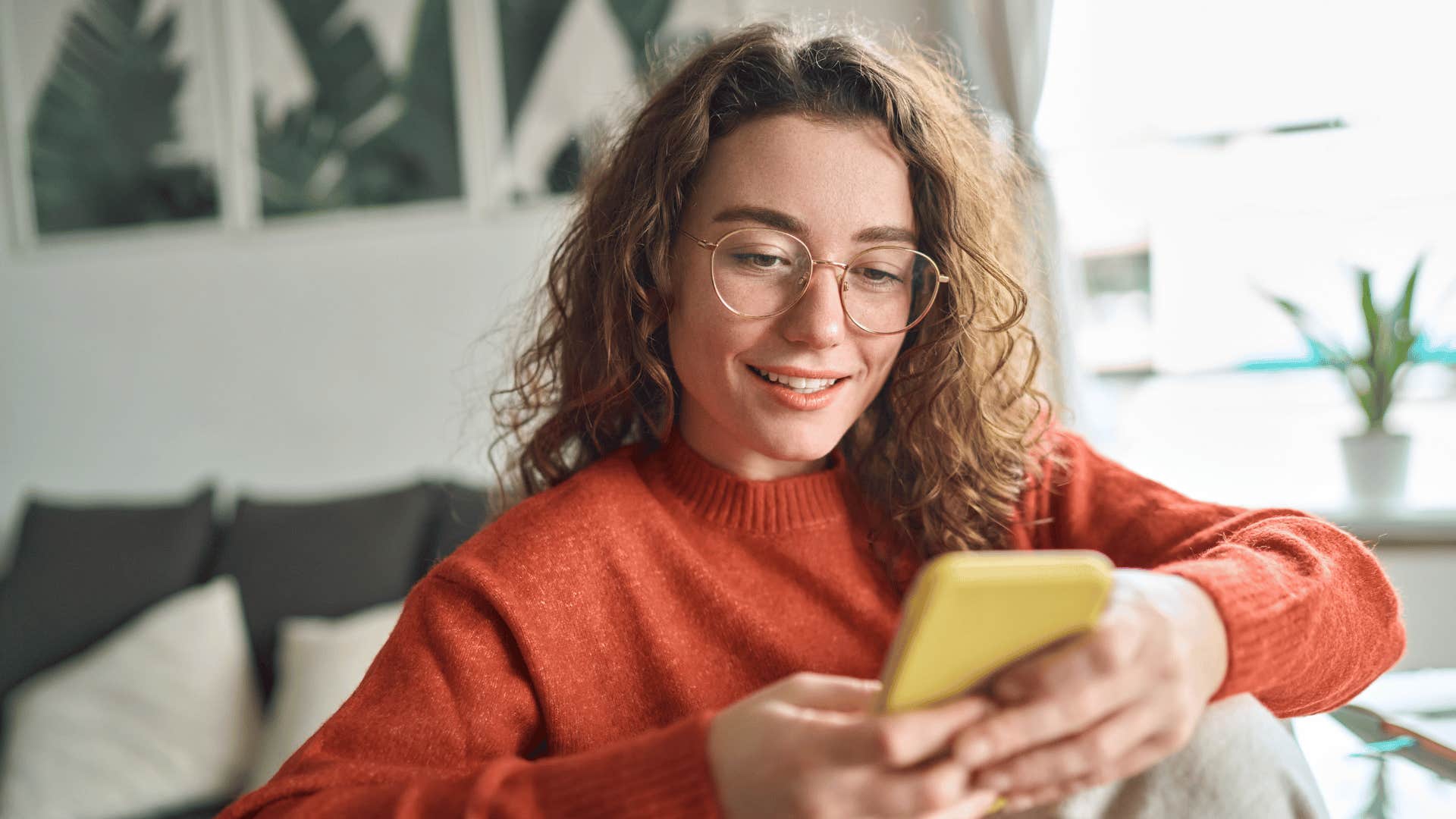 young woman on phone