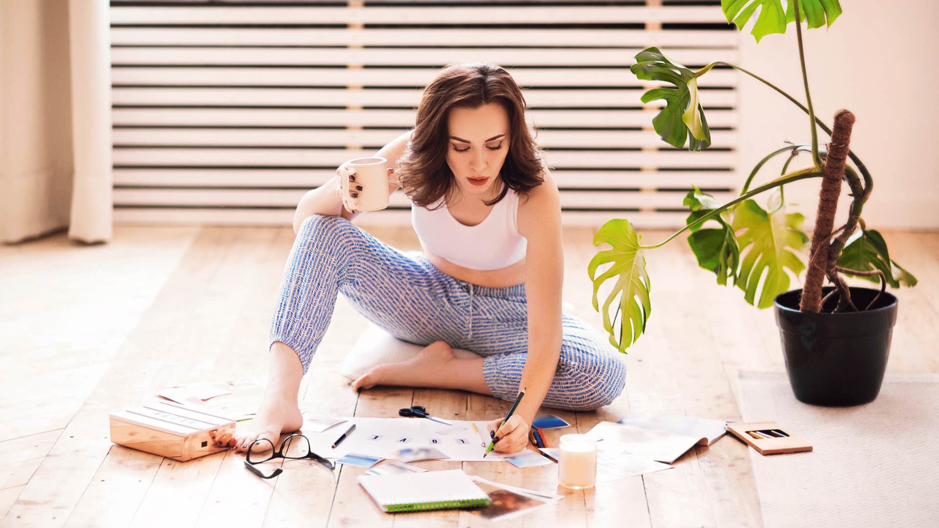 woman reading a magazine