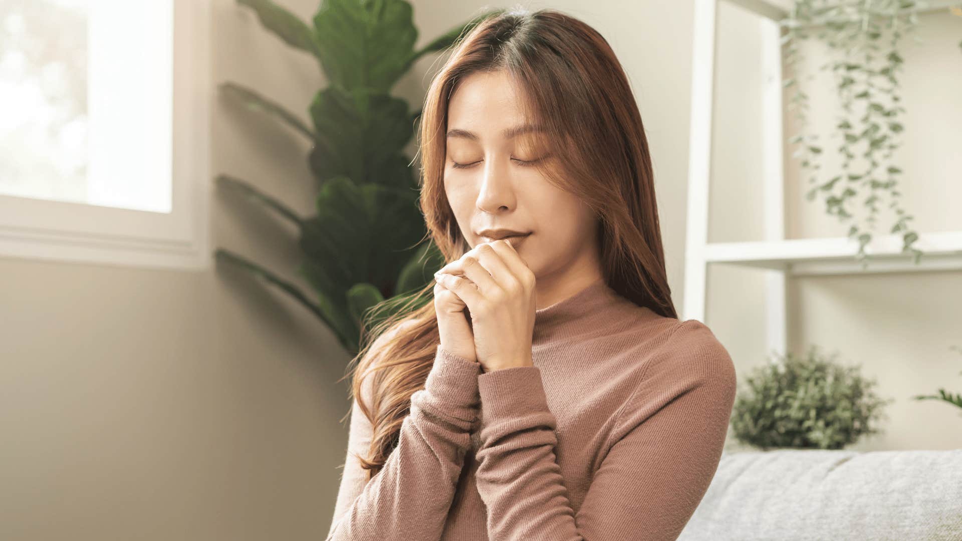 woman meditating