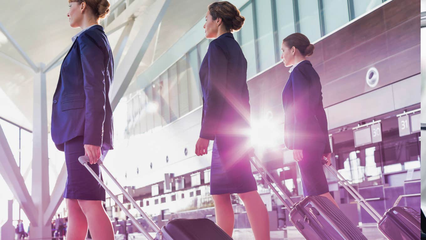 flight attendants in airport