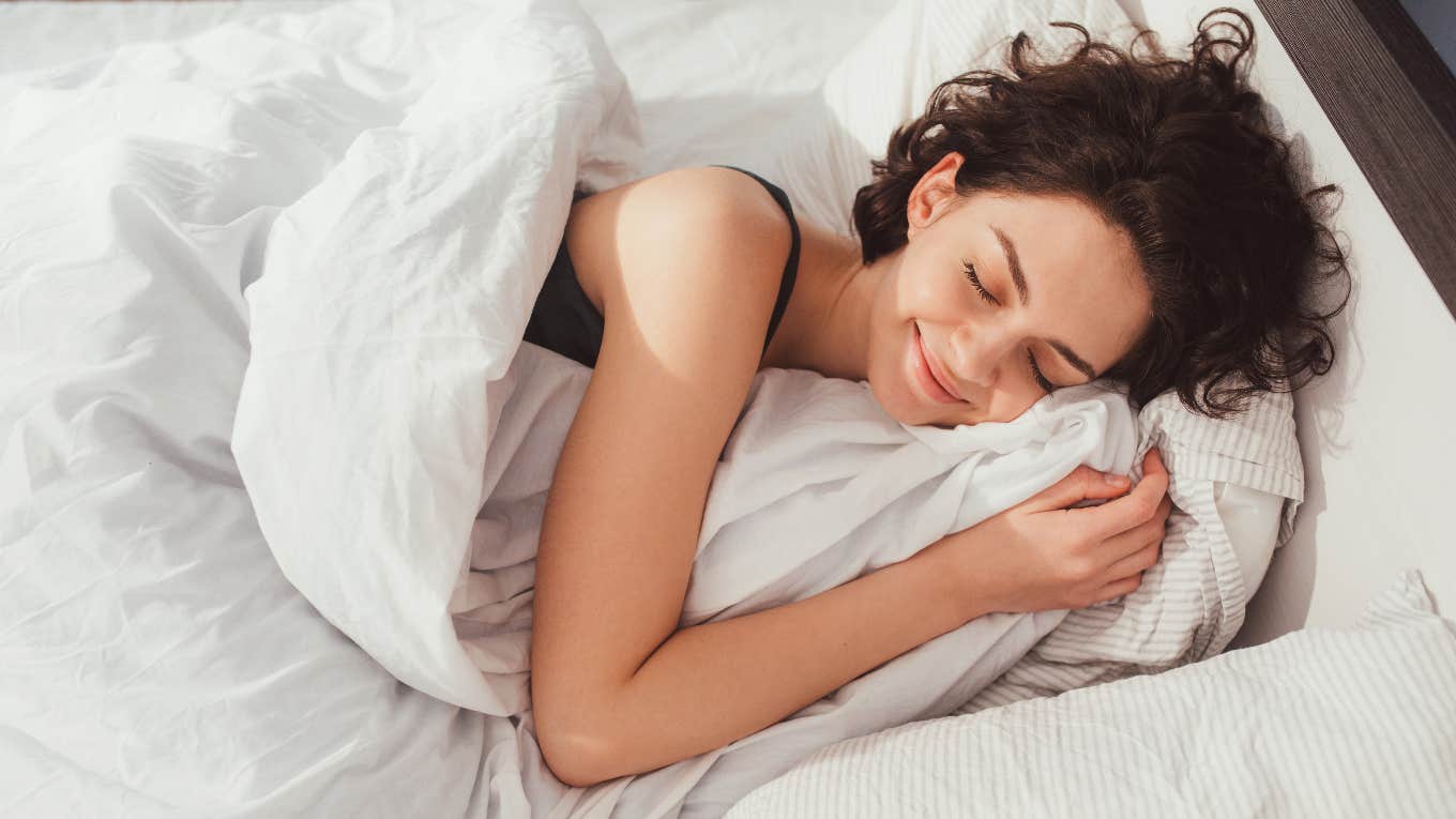 woman getting a great night of sleep