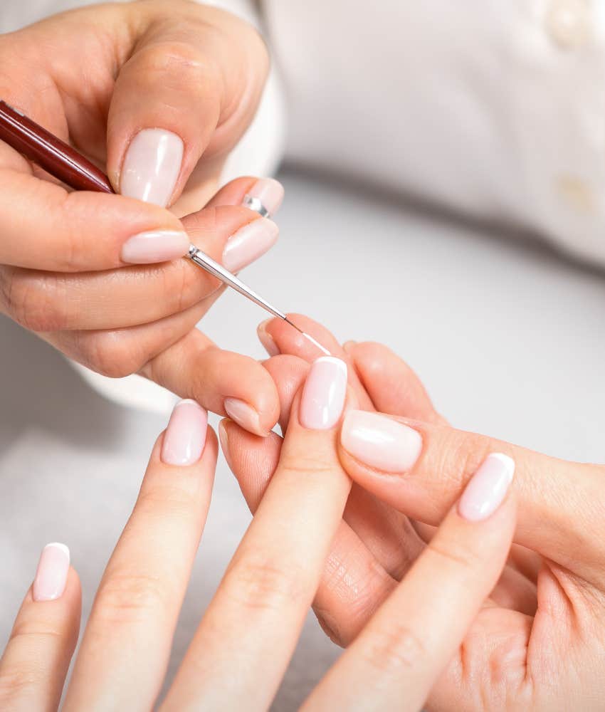 woman getting a manicure