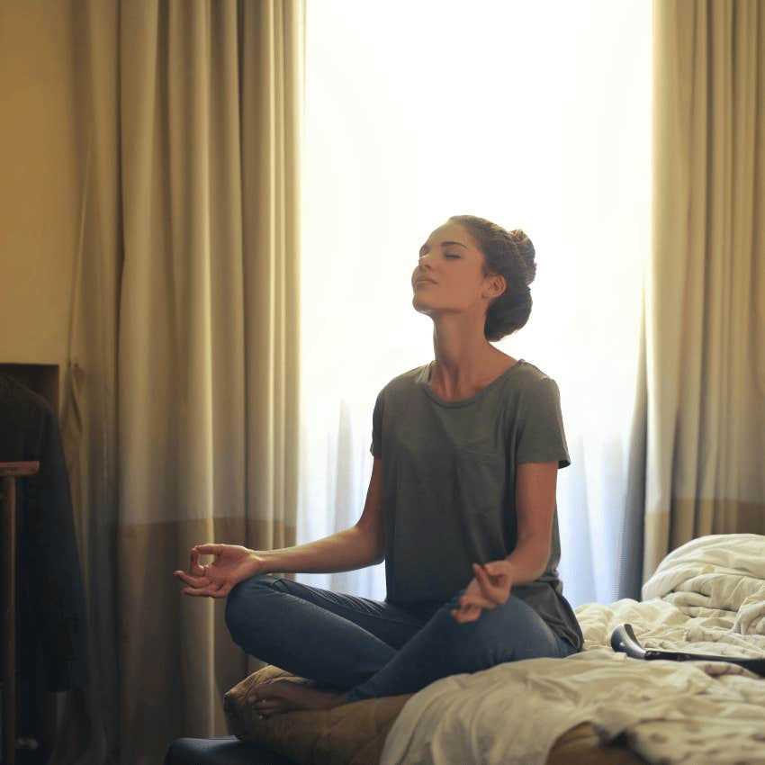 woman meditating 