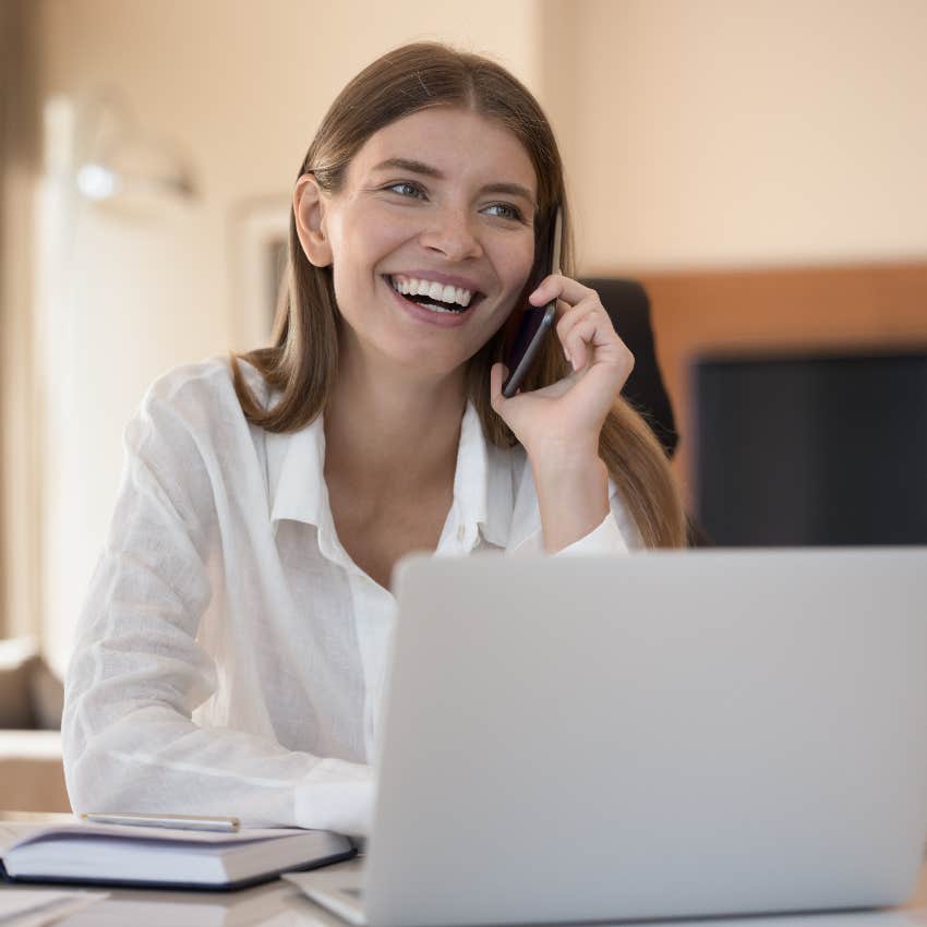 Woman asking for help over the phone