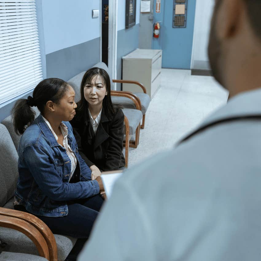 women sitting in waiting area