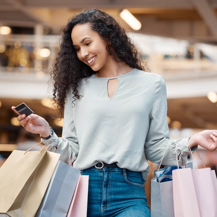 woman shopping and spending money