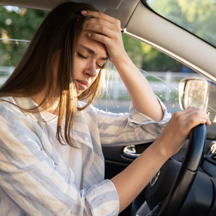 College student can't parallel park her car