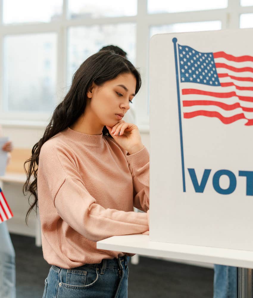 woman voting