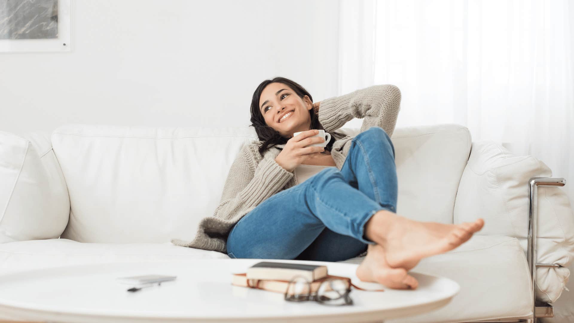 young woman lounging