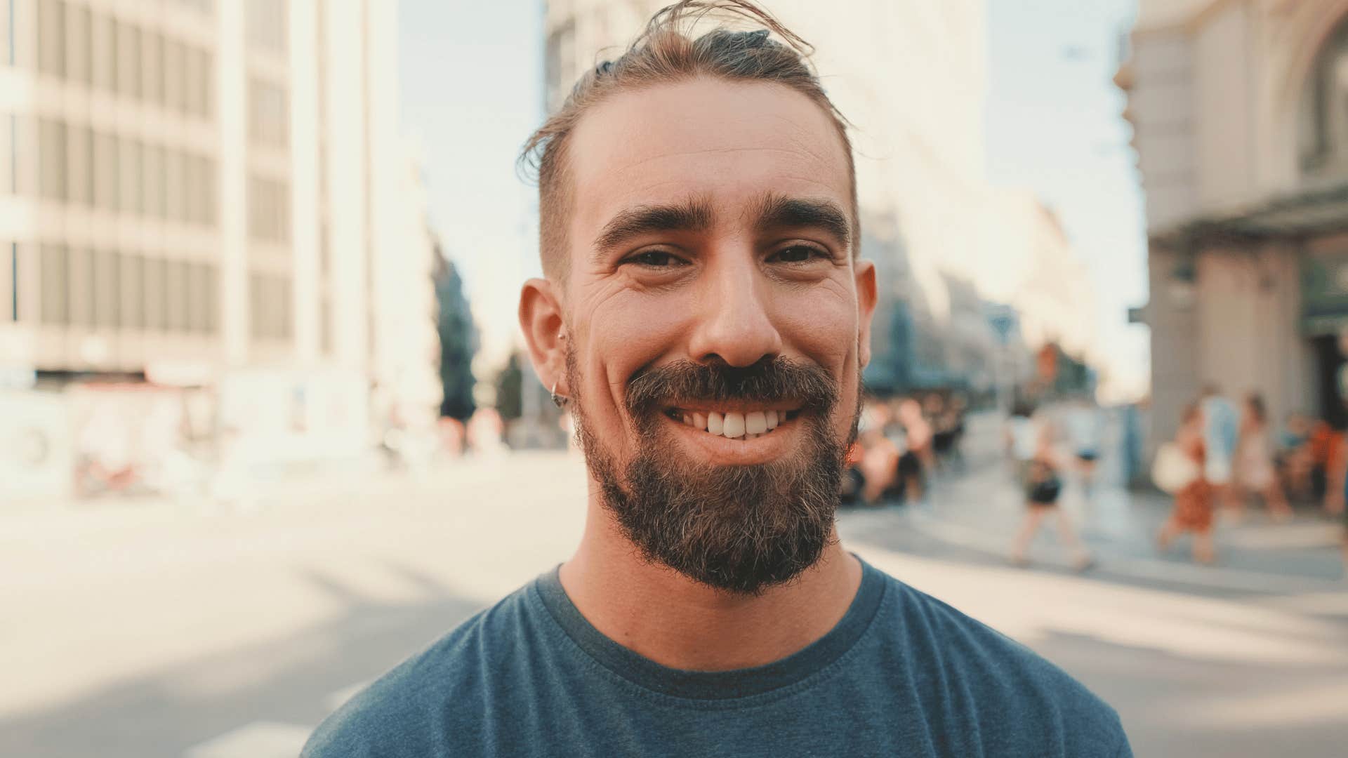 smiling young man outdoors