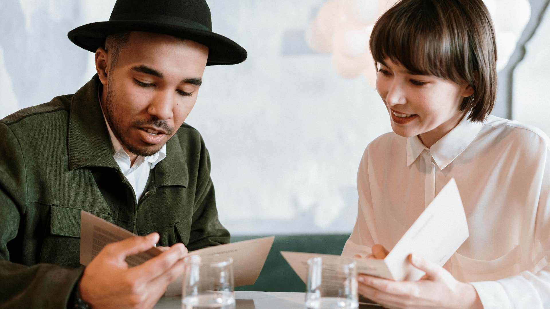 couple looking over menu together