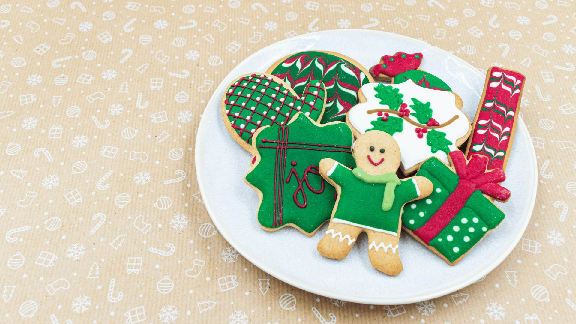 plate with holiday cookies