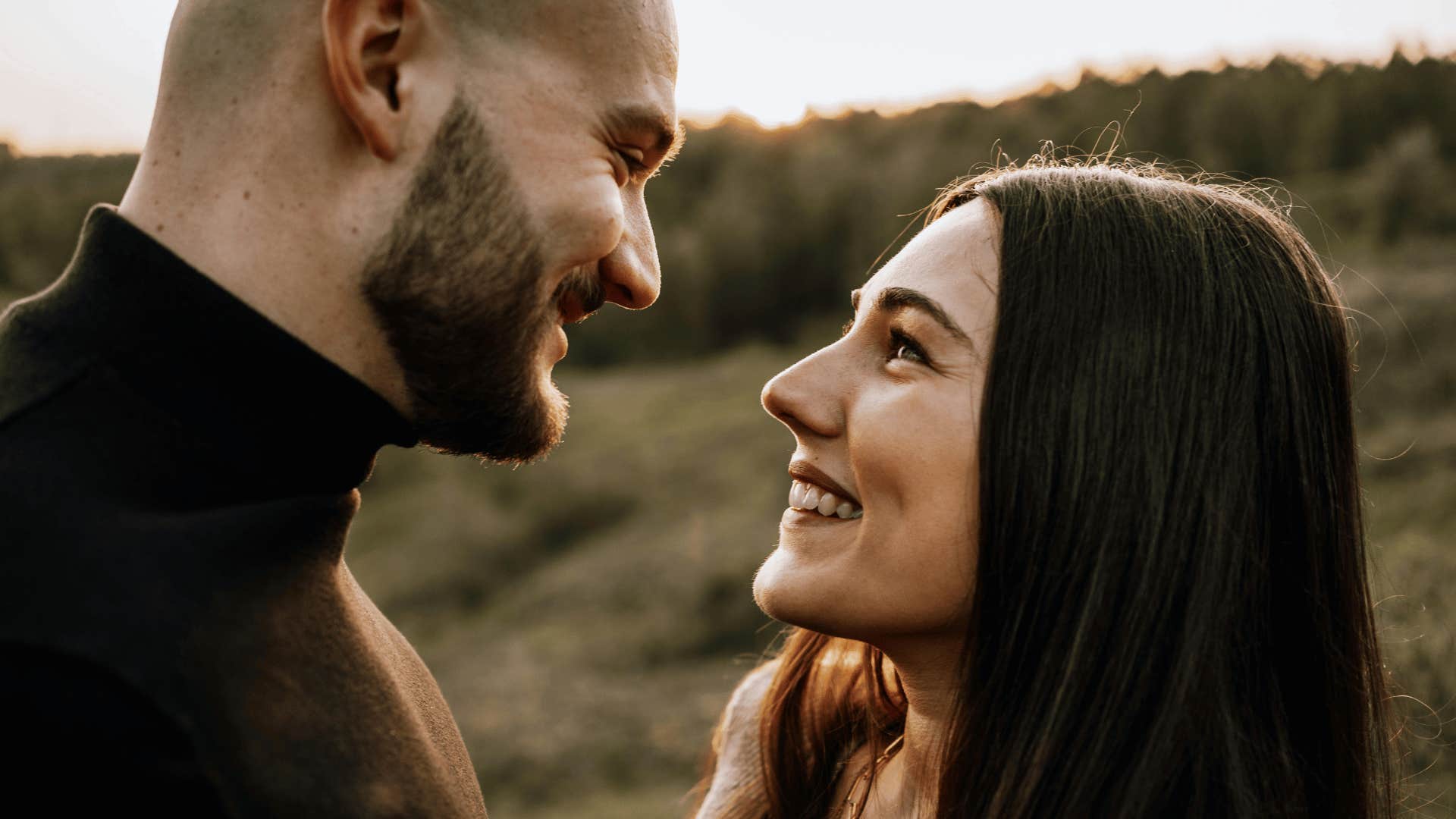 couple smiling at each other