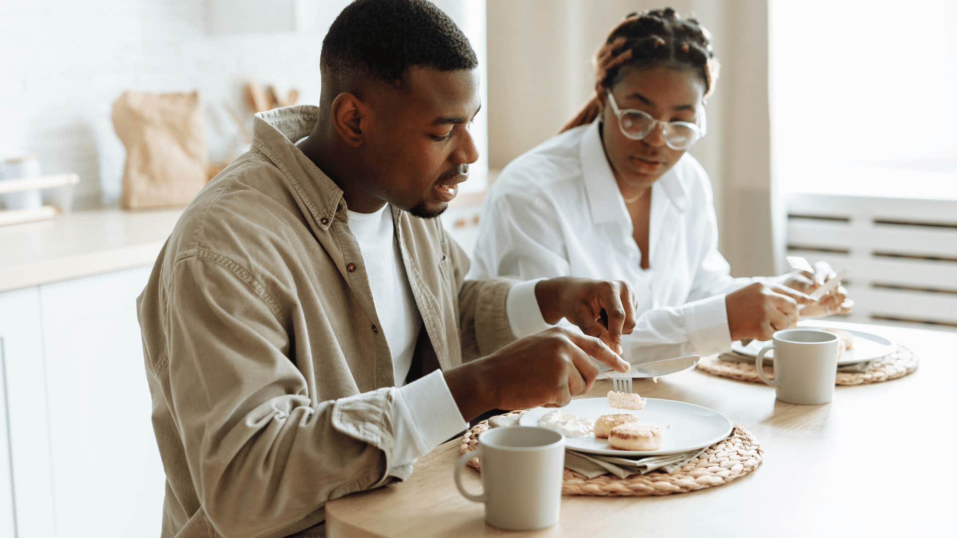 couple eating breakfast together