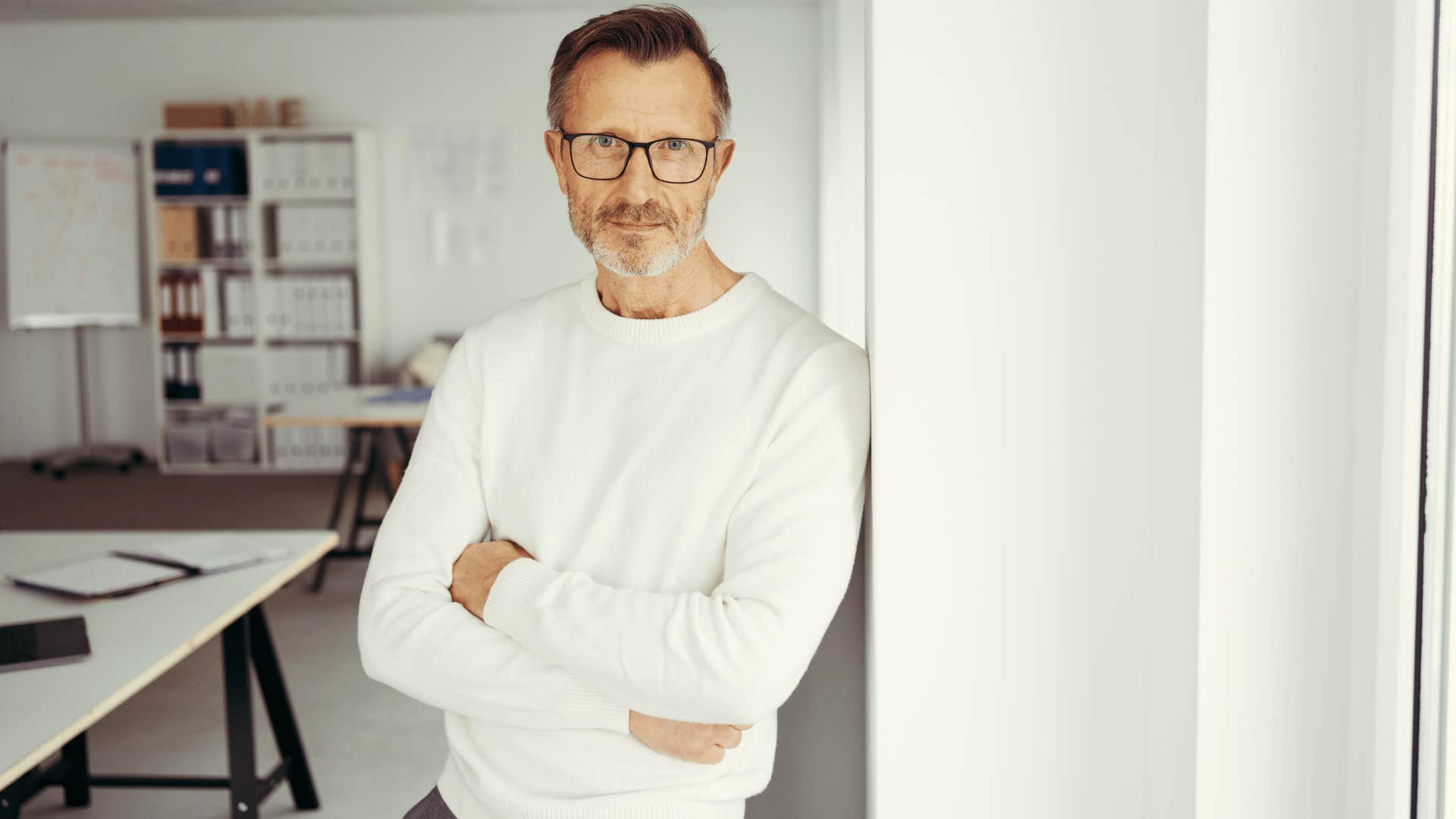 confident older businessman smiling