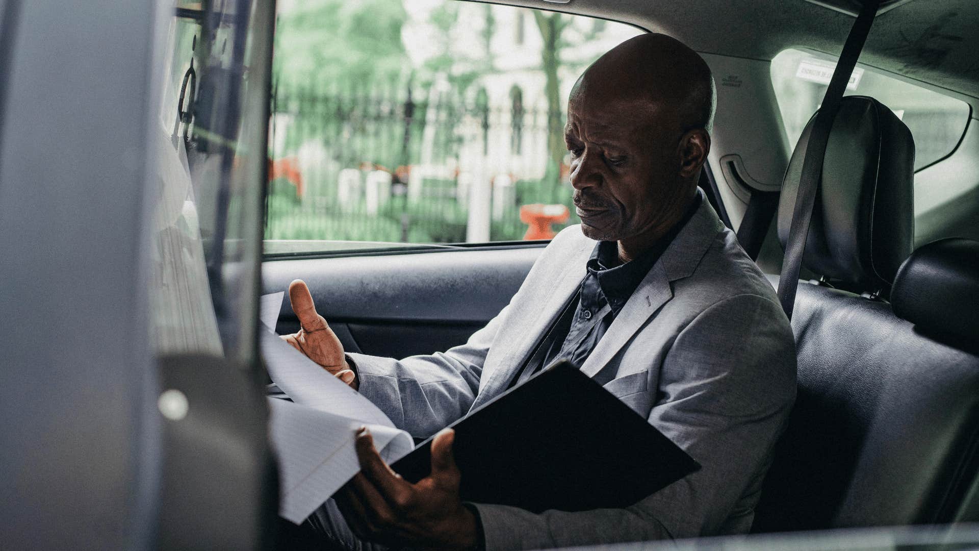 professional man working in a car