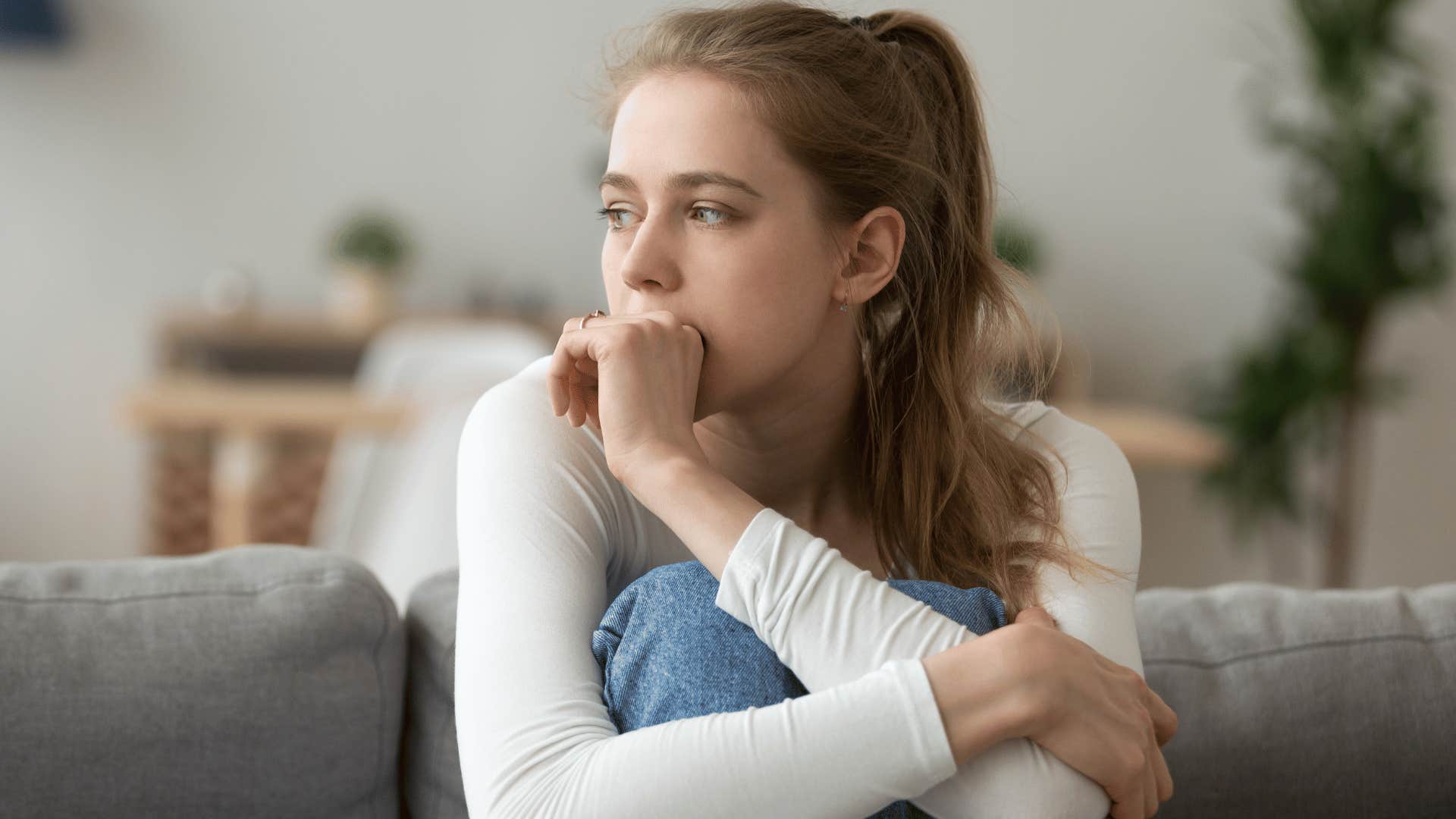 anxious young woman