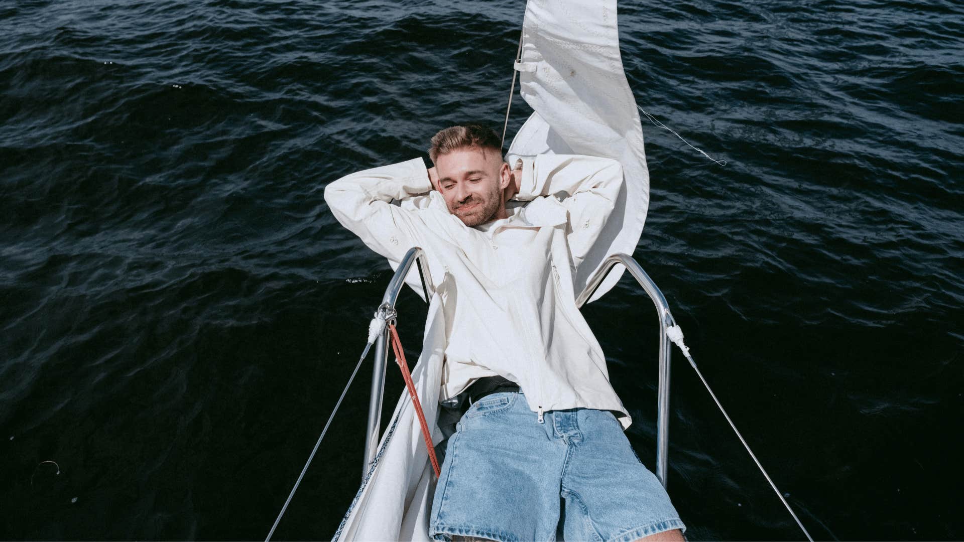 man enjoying his time on a boat