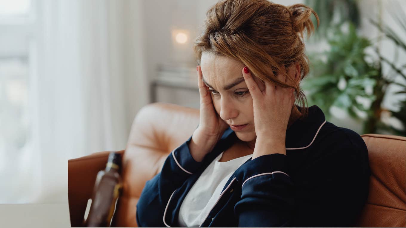 Airbnb host looking stressed in her home. 