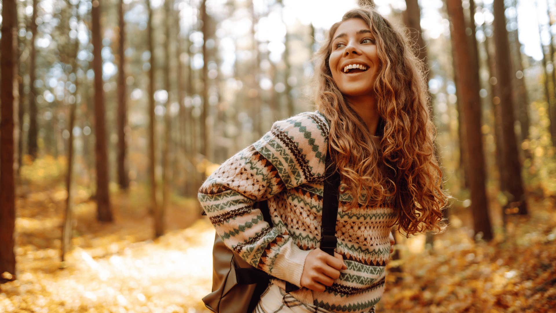 woman on a hike