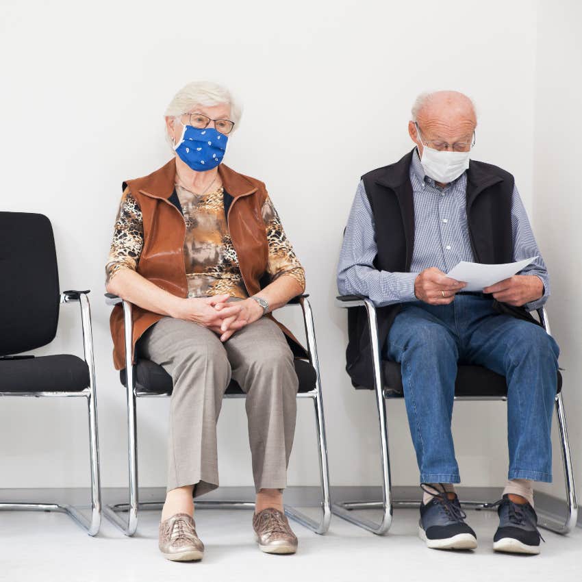 Boomers sitting in a doctor's office waiting room