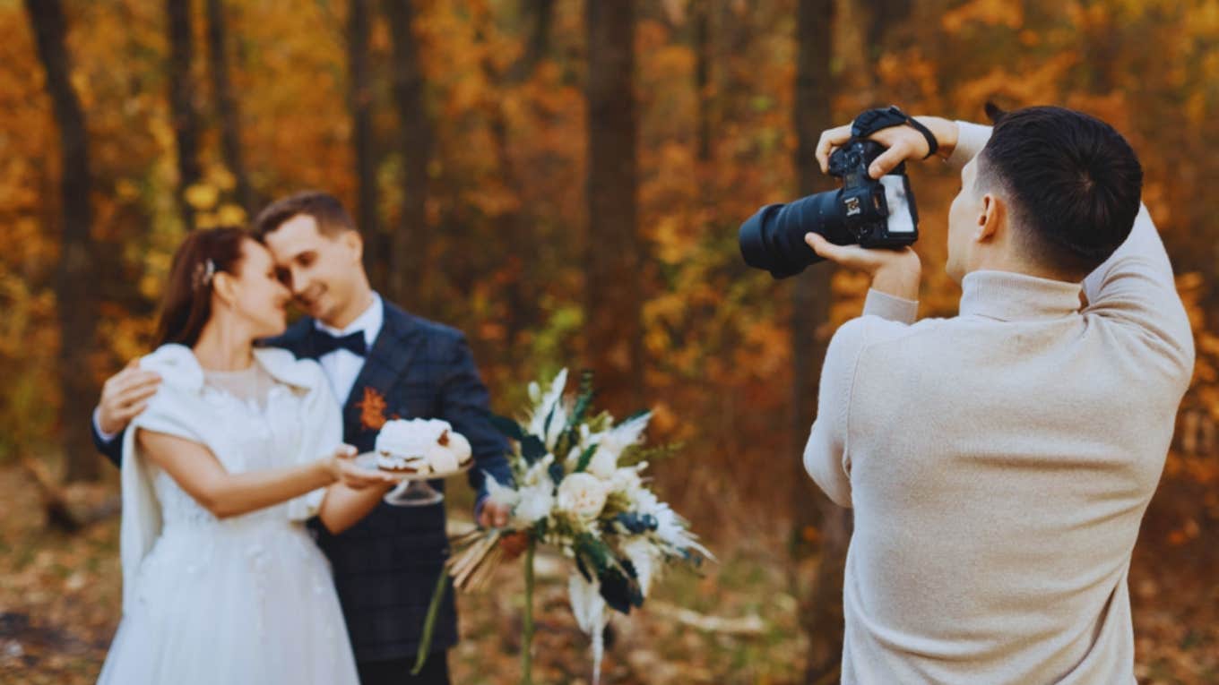 wedding photographer taking pictures