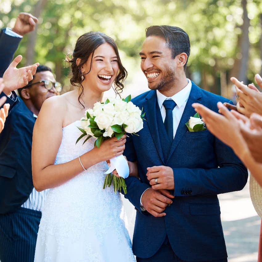 Bride and groom at their wedding