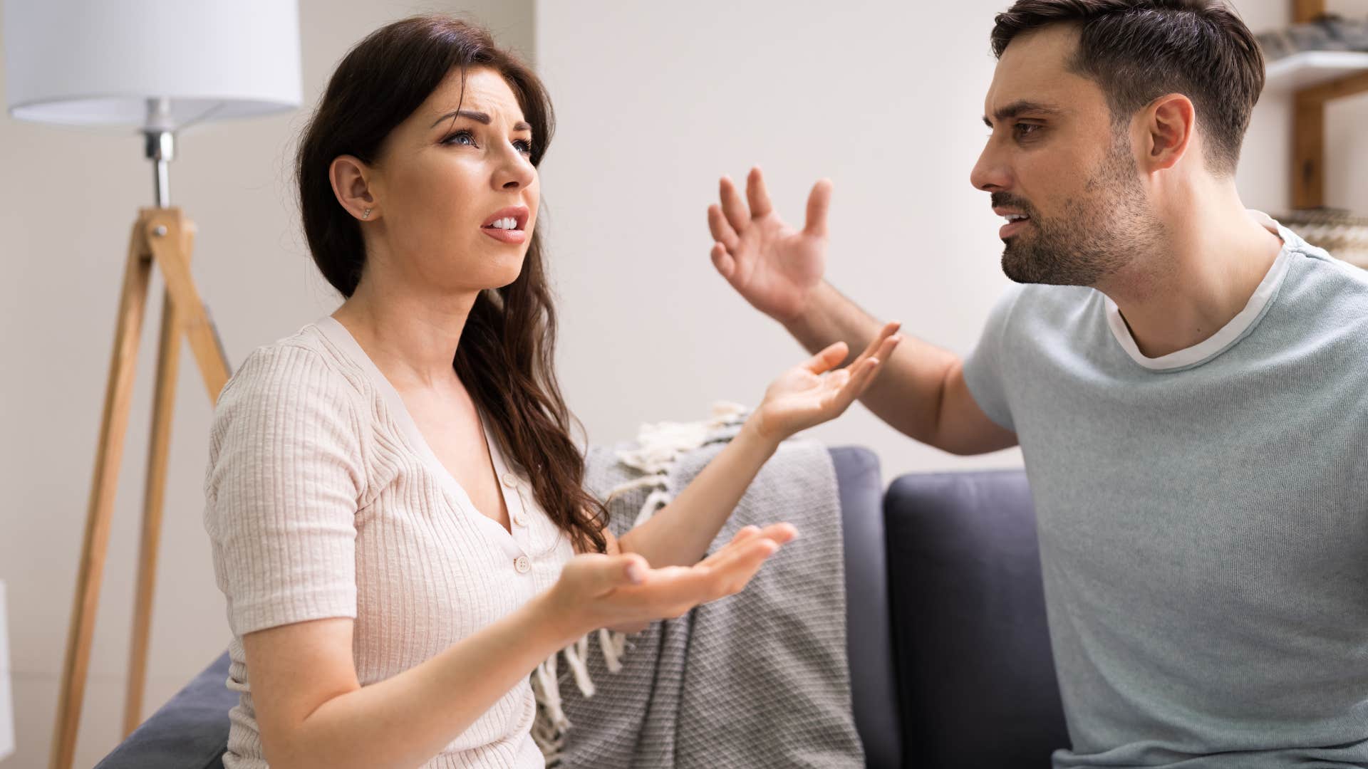 Couple having an argument at home.