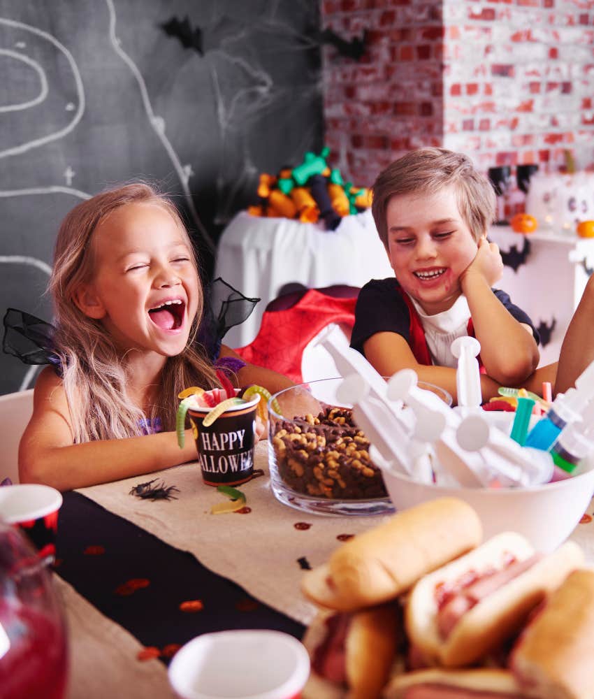 kids having fun at a daycare Halloween party