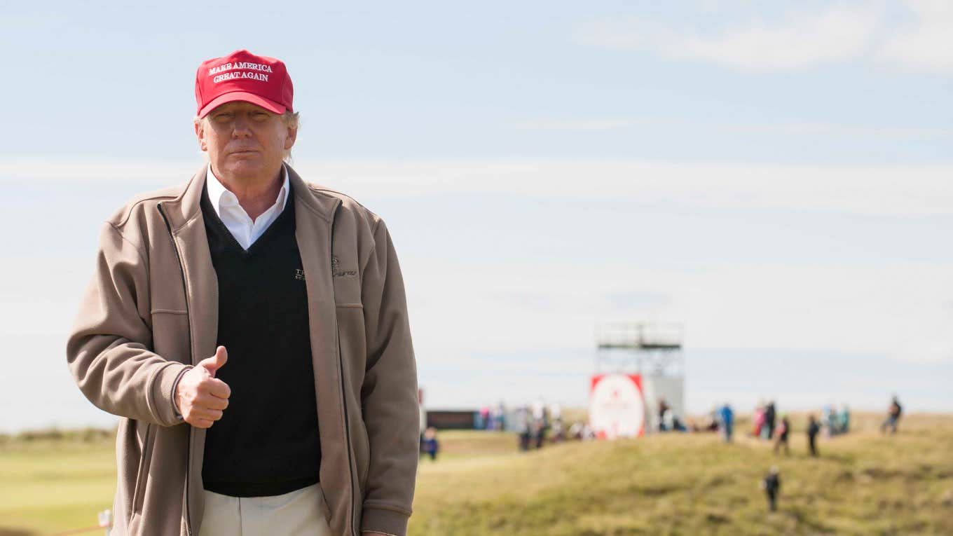 Donald Trump on a golf course in Scotland